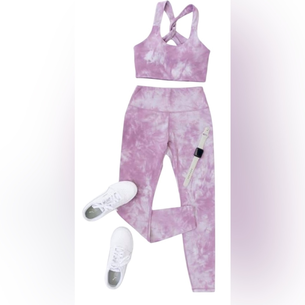 Savvi sports bra sz large and matching leggings sz medium